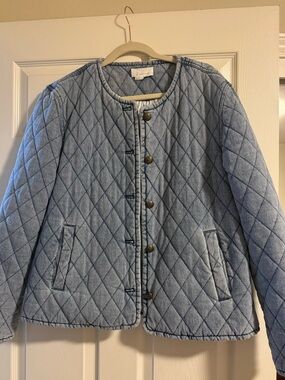 Anthropologie Quilted Jean Puffer Jacket